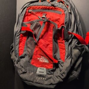The North Face Men's Red and Black Backpack